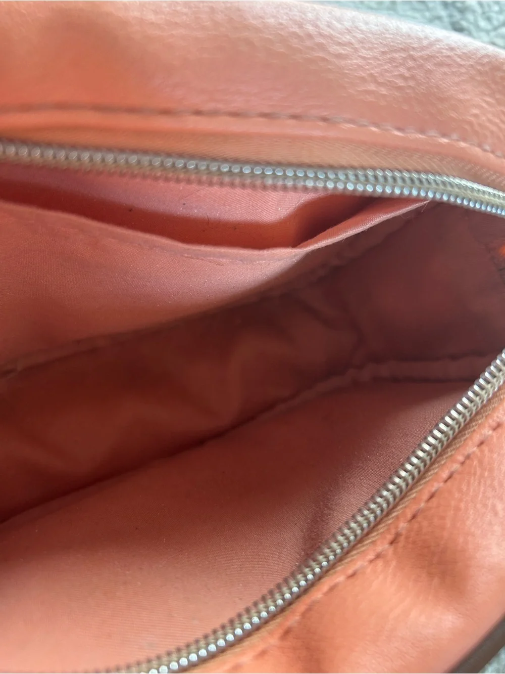 Bioworld Peach Crossbody Bag with Brown Stripe Strap
